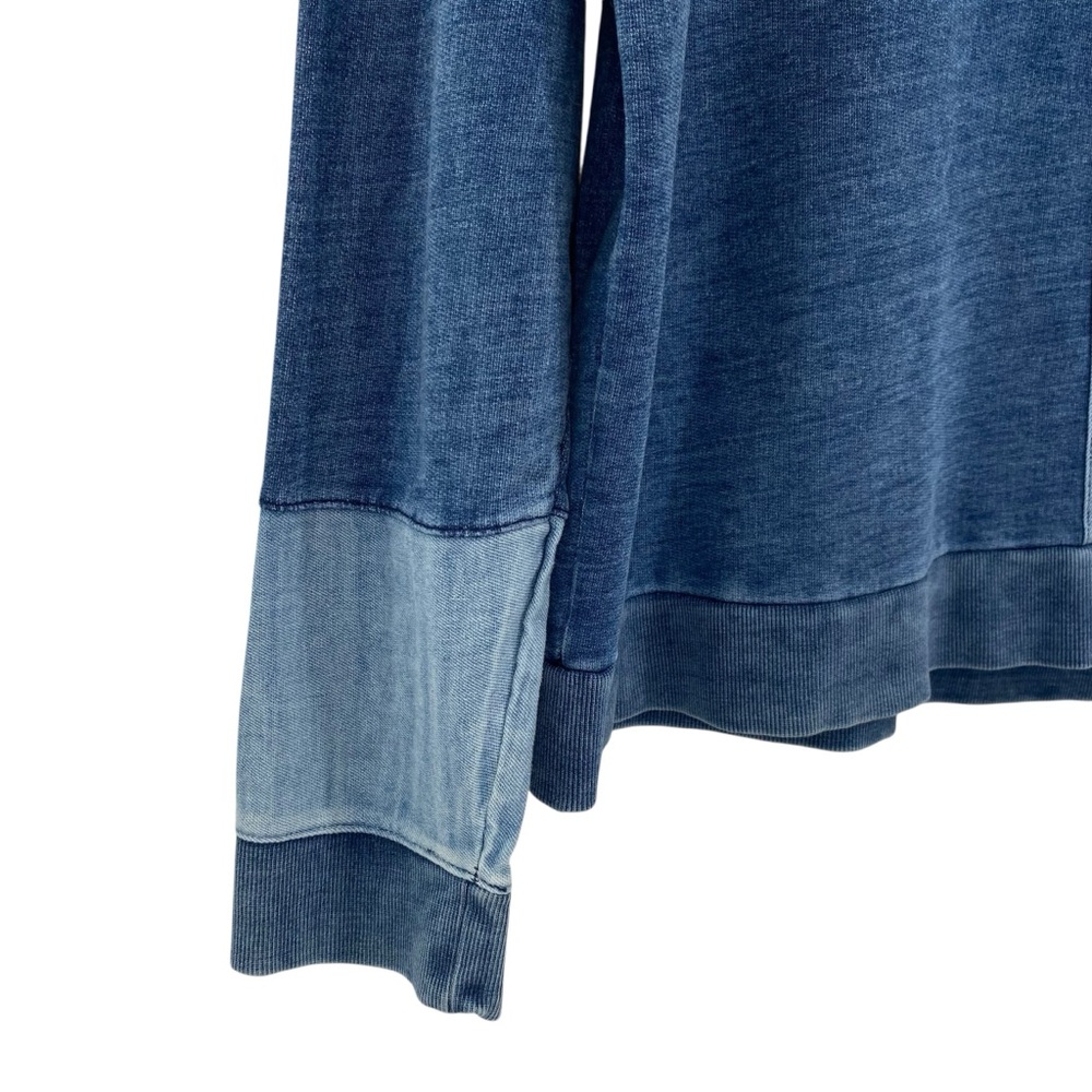 Topshop Denim Blue Patchwork Sweatshirt - Picture 4 of 9